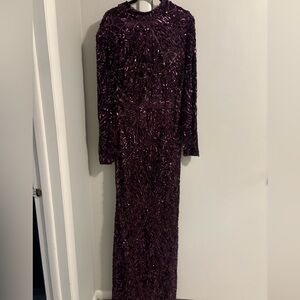 mac duggal Purple Sequin Gown (zipper needs replacement)